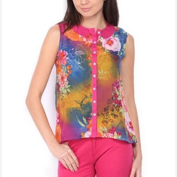 💚 Lee Cooper Neon Floral Top - Picture 7 of 16